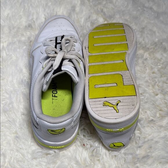 Puma White and Neon Sneakers - Picture 4 of 5